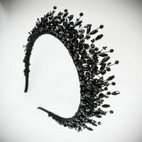 Black Crystal Tiara | Gothic Wedding Crown Bridal Headpiece | Etsy (US)