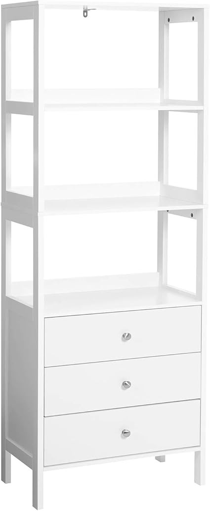 VASAGLE Bathroom Storage Cabinet, Freestanding Floor Cabinet with 3 Drawers, and 3 Open Compartme... | Amazon (US)