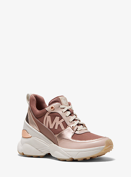 Mickey Canvas and Leather Trainer | Michael Kors US