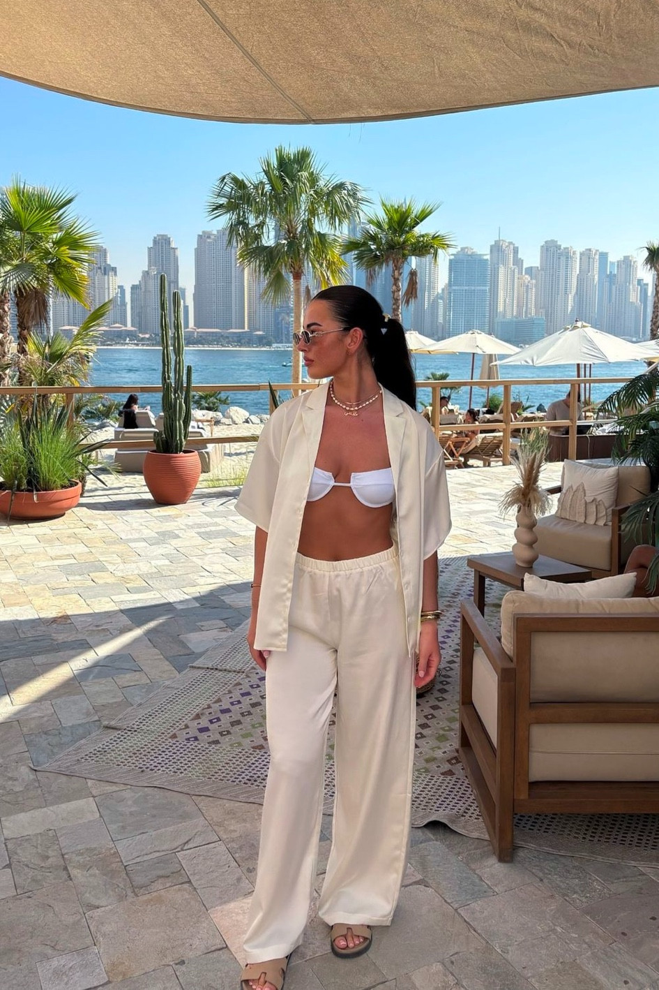 Beach day 🐚

Beach day outfit, holiday outfit, bikini, neutral outfits, white bikini, satin trousers, satin shirt, satin co-ord, winter sun, holiday day outfit 

#LTKswimwear #LTKstyletip #LTKuk