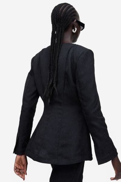 Blazer aus Strukturstoff - Schwarz - Ladies | H&M AT | H&M (DE, AT, CH, NL, FI)