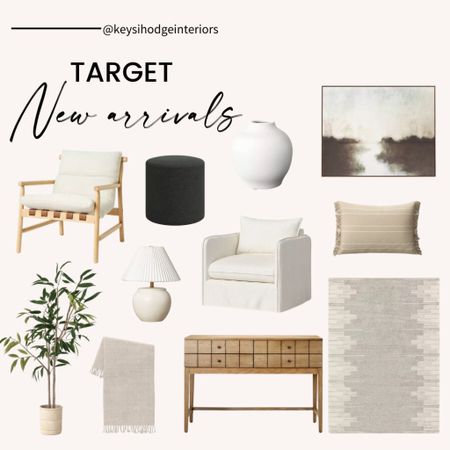 Target finds, target new arrivals, new at target, framed wall art, linen ottoman, lounge chair, sling back natural accent chair, brown console table, cream table lamp, cream neutral rug, striped linen throw pillow, neutral throw blanket

#LTKhome
