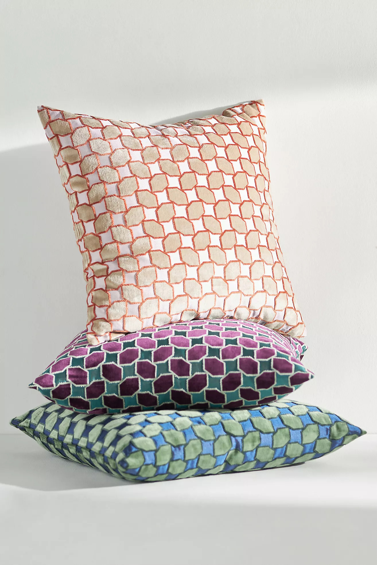 Gracen Geometric Velvet Pillow | Anthropologie (US)