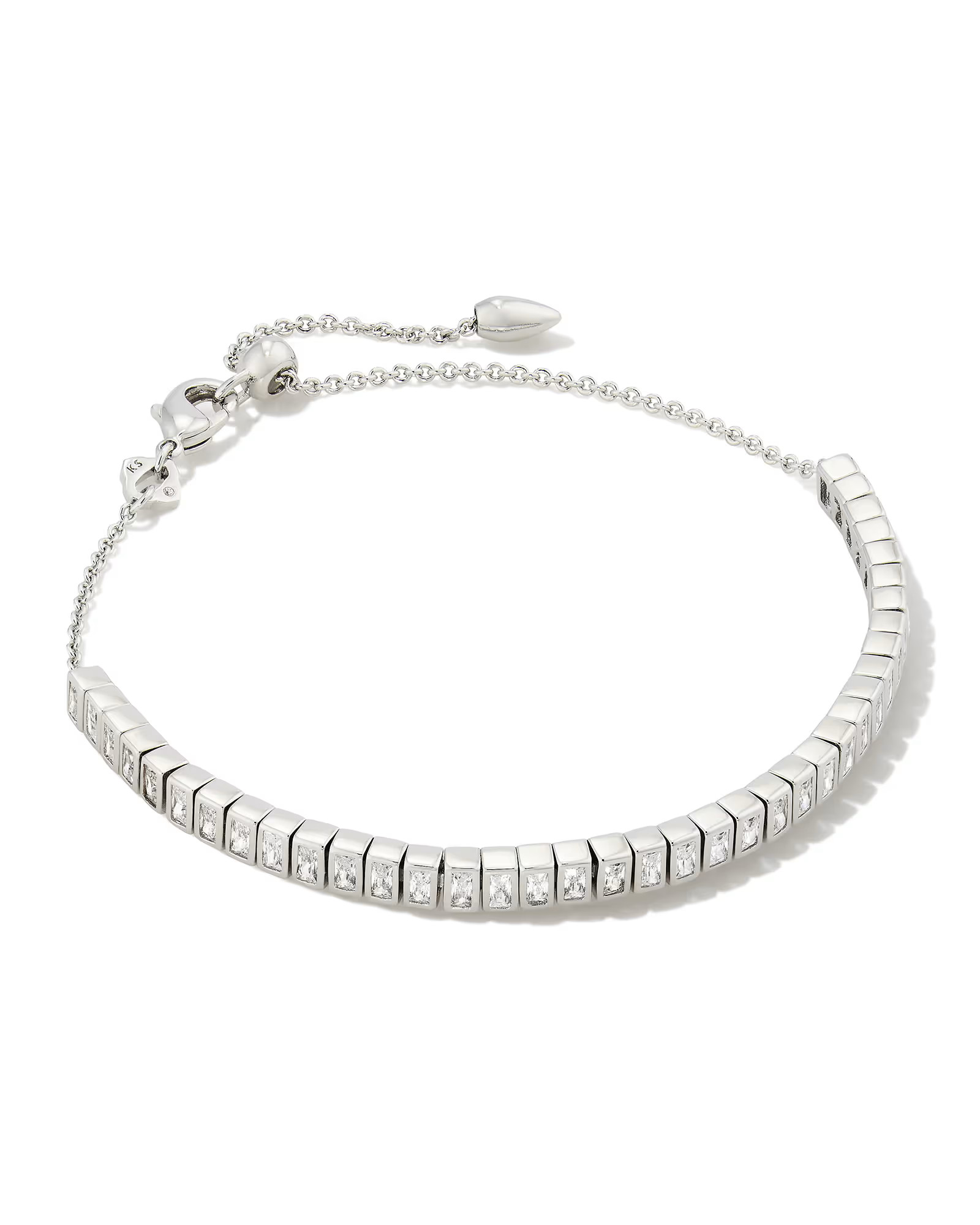 Gracie Gold Tennis Delicate Chain Bracelet in White Crystal | Kendra Scott | Kendra Scott