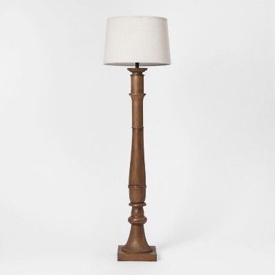 Large Turned Wood Floor Lamp Brown - Threshold™ | Target