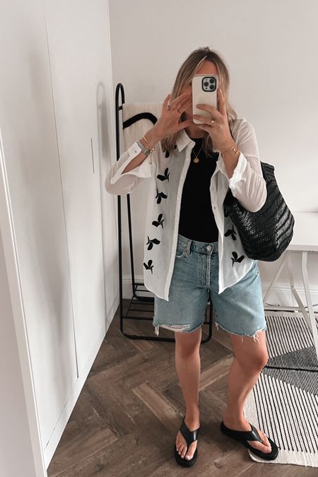 Bermuda shorts
Shorts outfits
Denim shorts
Linen shirt
Holiday outfit
Summer outfit
Summer style
Spring style 
Monochrome look 

#LTKfindsunder50 #LTKSeasonal #LTKstyletip