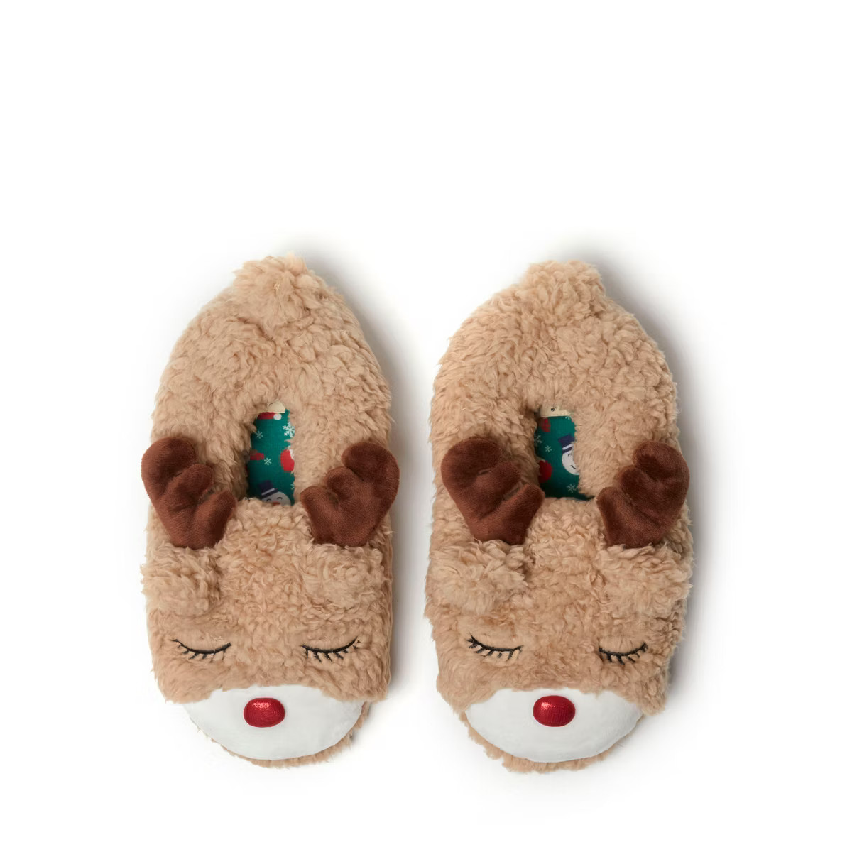 Dearfoams Unisex Adult Animal Closed Back House Slipper - Reindeer - Latte Size XL | Target