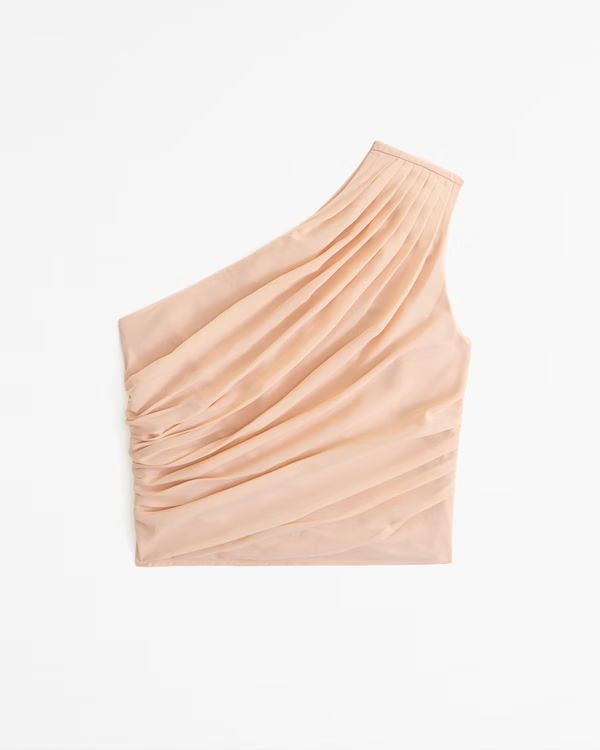 Sheer Asymmetrical One-Shoulder Set Top | Abercrombie & Fitch (US)