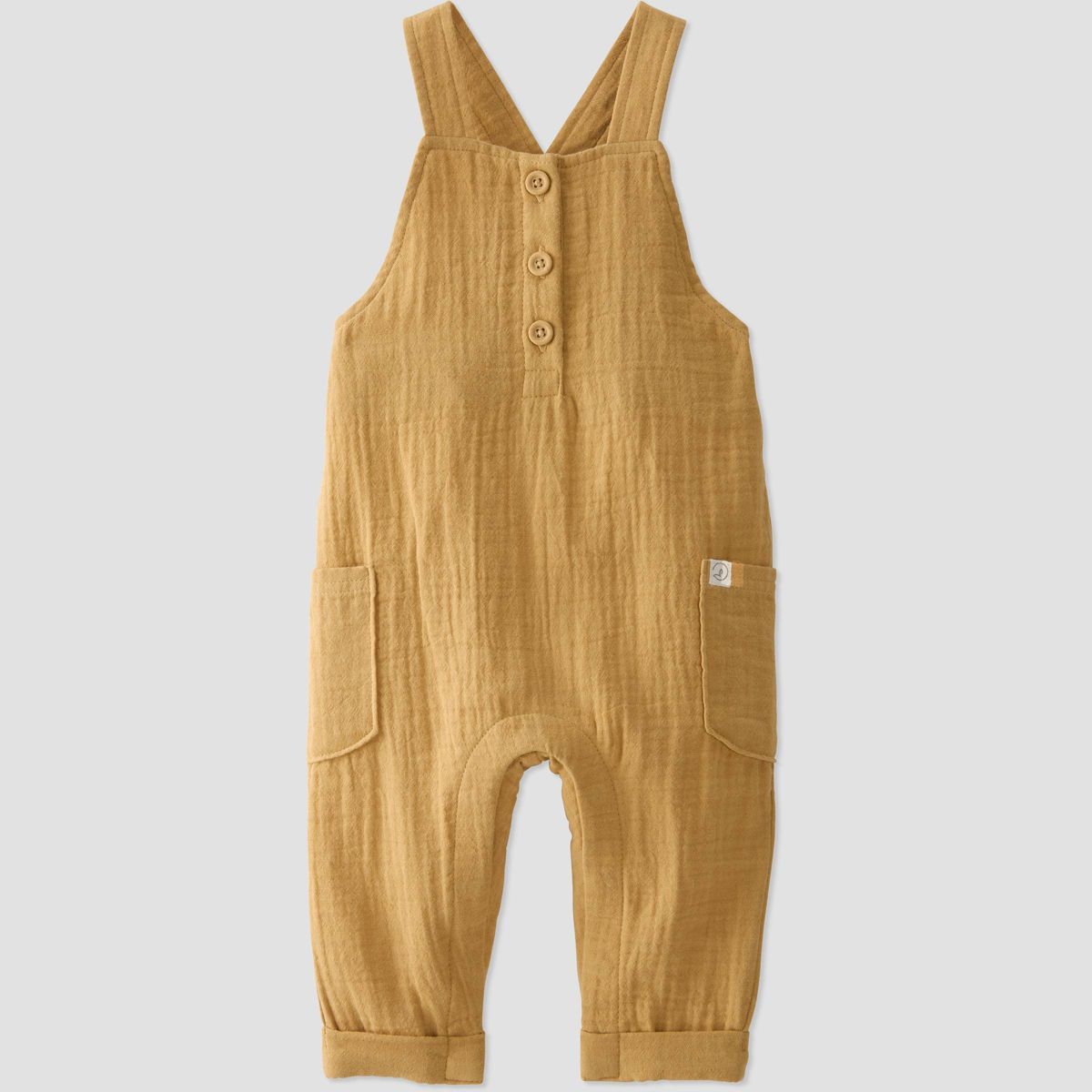 little Planet By Carter's Baby Ochre Gauze Overalls - Yellow | Target