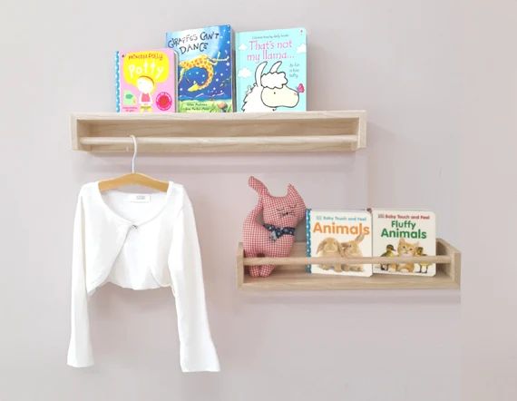 Nursery Bookshelf Shelf With Hanging Rod Nursery Shelf | Etsy | Etsy (US)