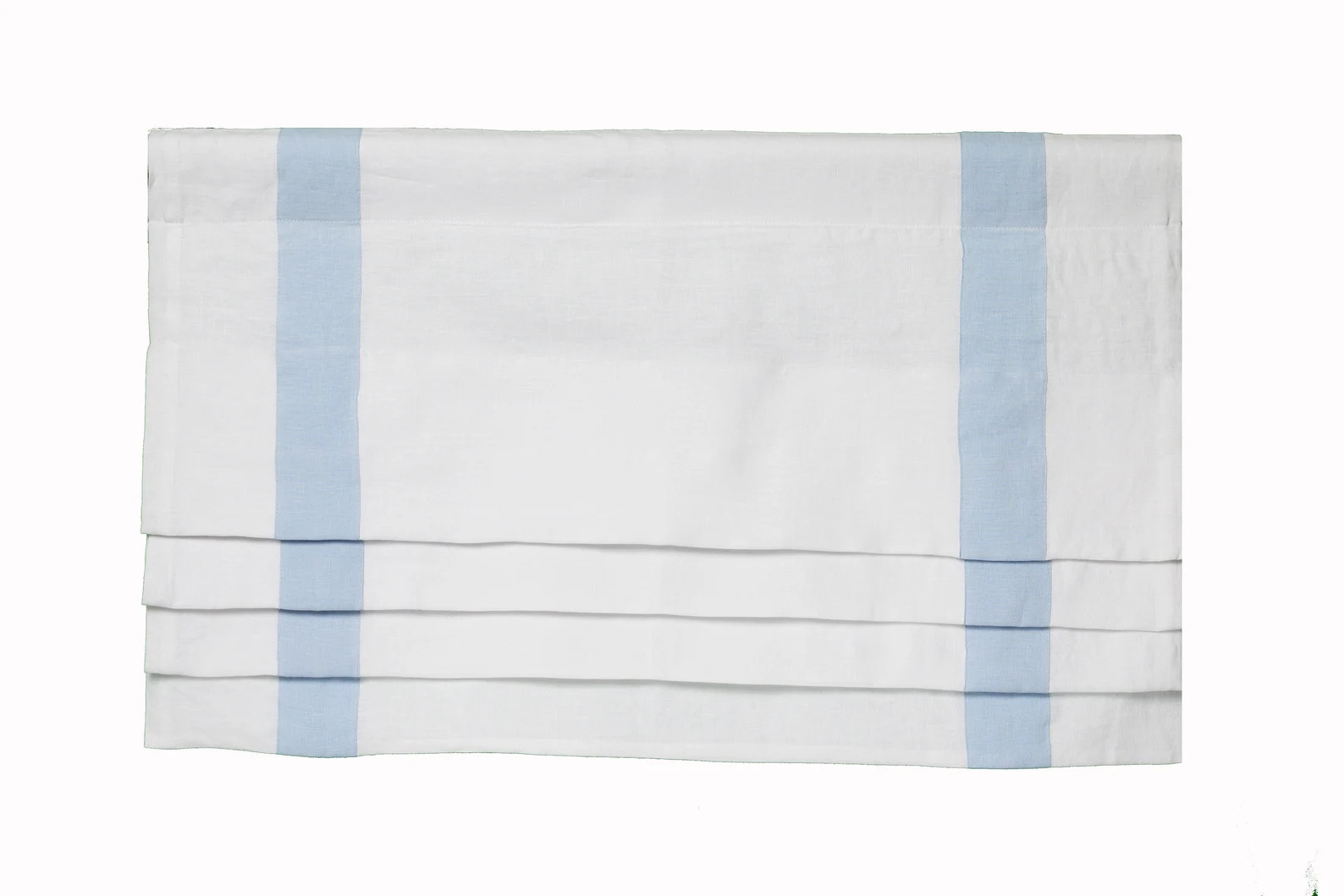 Faux Roman Shades, White With Baby Blue Linen Fake Roman Shades, Custom Fabric Valance, Fabric of... | Etsy (US)