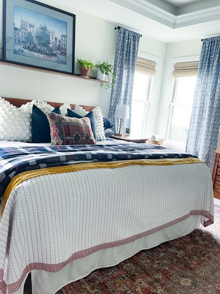 Cozy layered master bedroom styling 

#LTKhome #LTKfindsunder100 #LTKfindsunder50