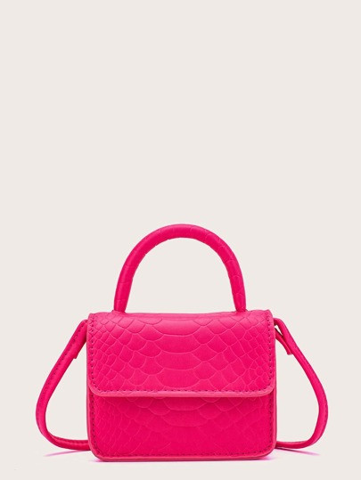 Mini Neon Hot Pink Satchel Bag | SHEIN