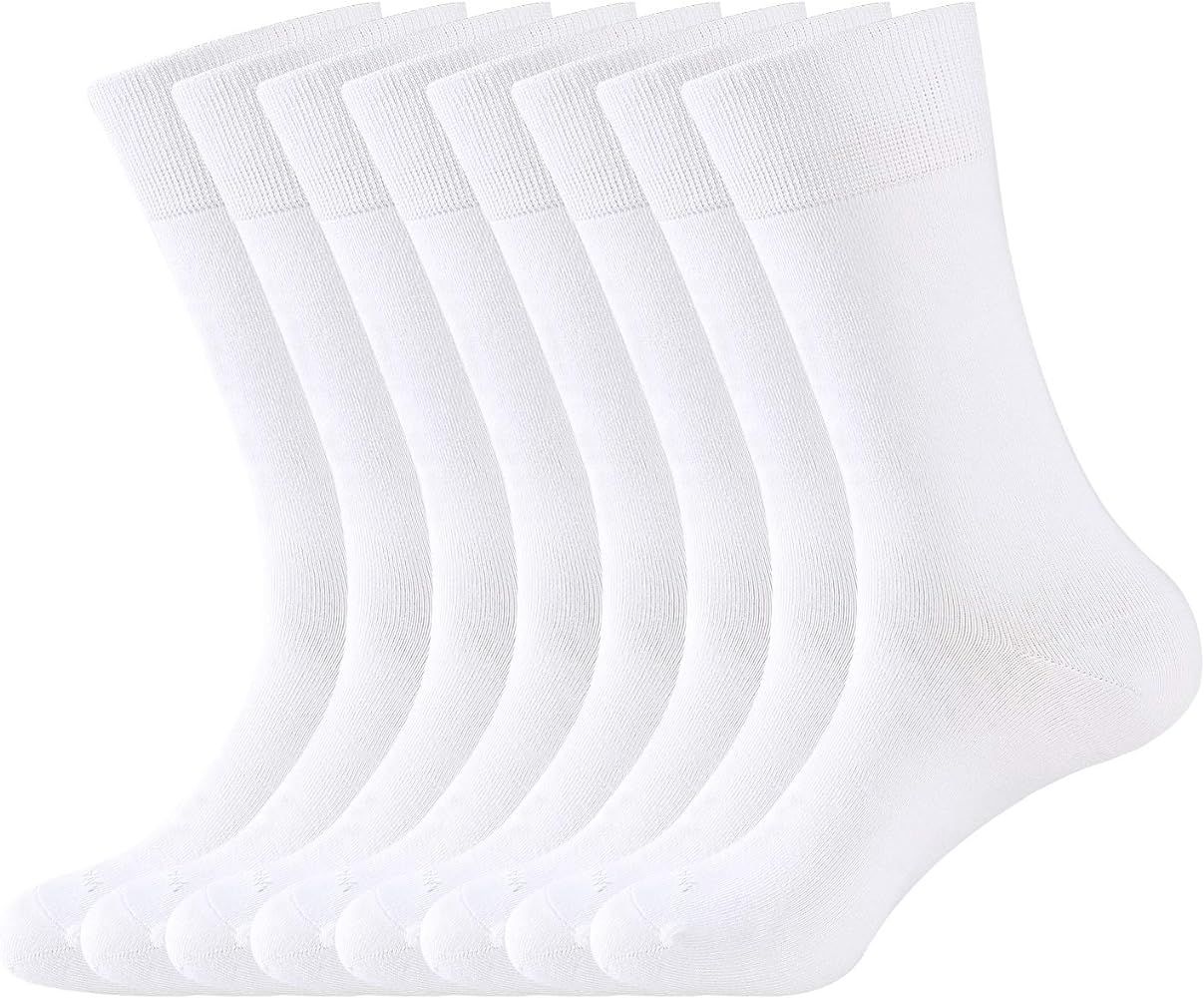 WANDER Men's Dress Socks Cotton Thin Classic Lightweight Socks 6/8 Pairs Solid & Patterned Soft B... | Amazon (US)