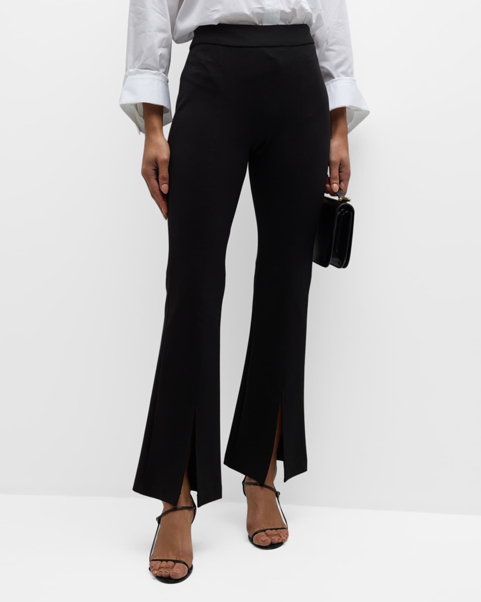 Sexy Back Front-Slit Flare Pants | Neiman Marcus