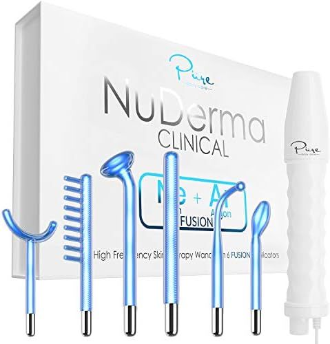 NuDerma Clinical Skin Therapy Wand - Portable Handheld High Frequency Skin Therapy Machine w 6 FU... | Amazon (US)