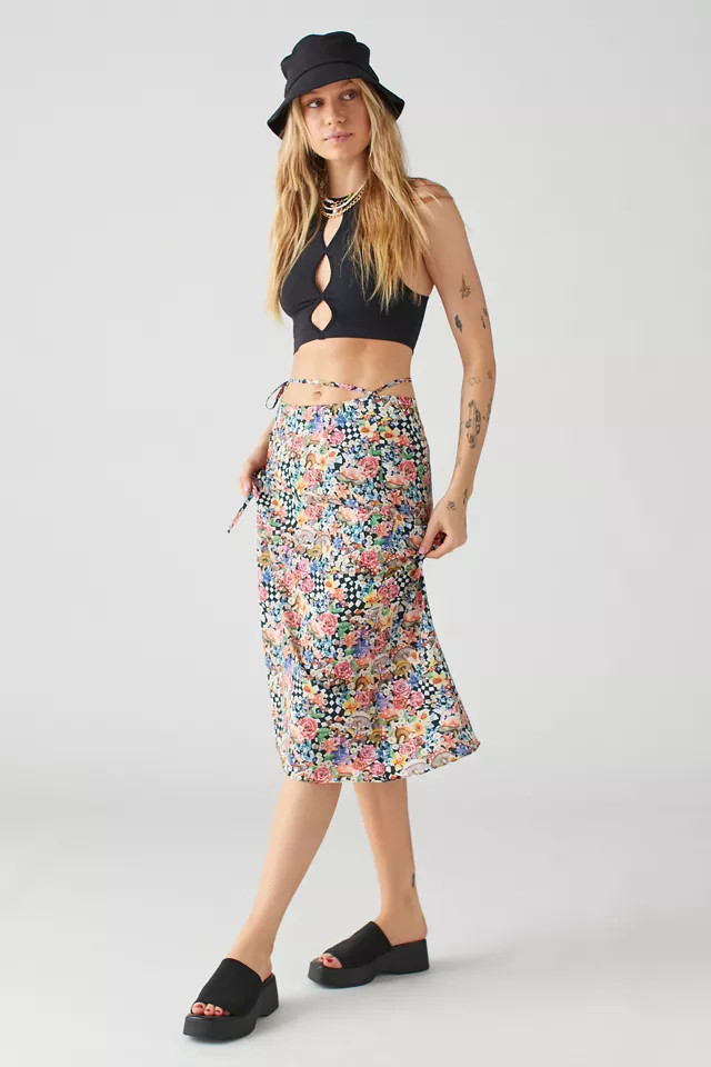 For Love & Lemons Deidre Printed Midi Skirt | Urban Outfitters (US and RoW)