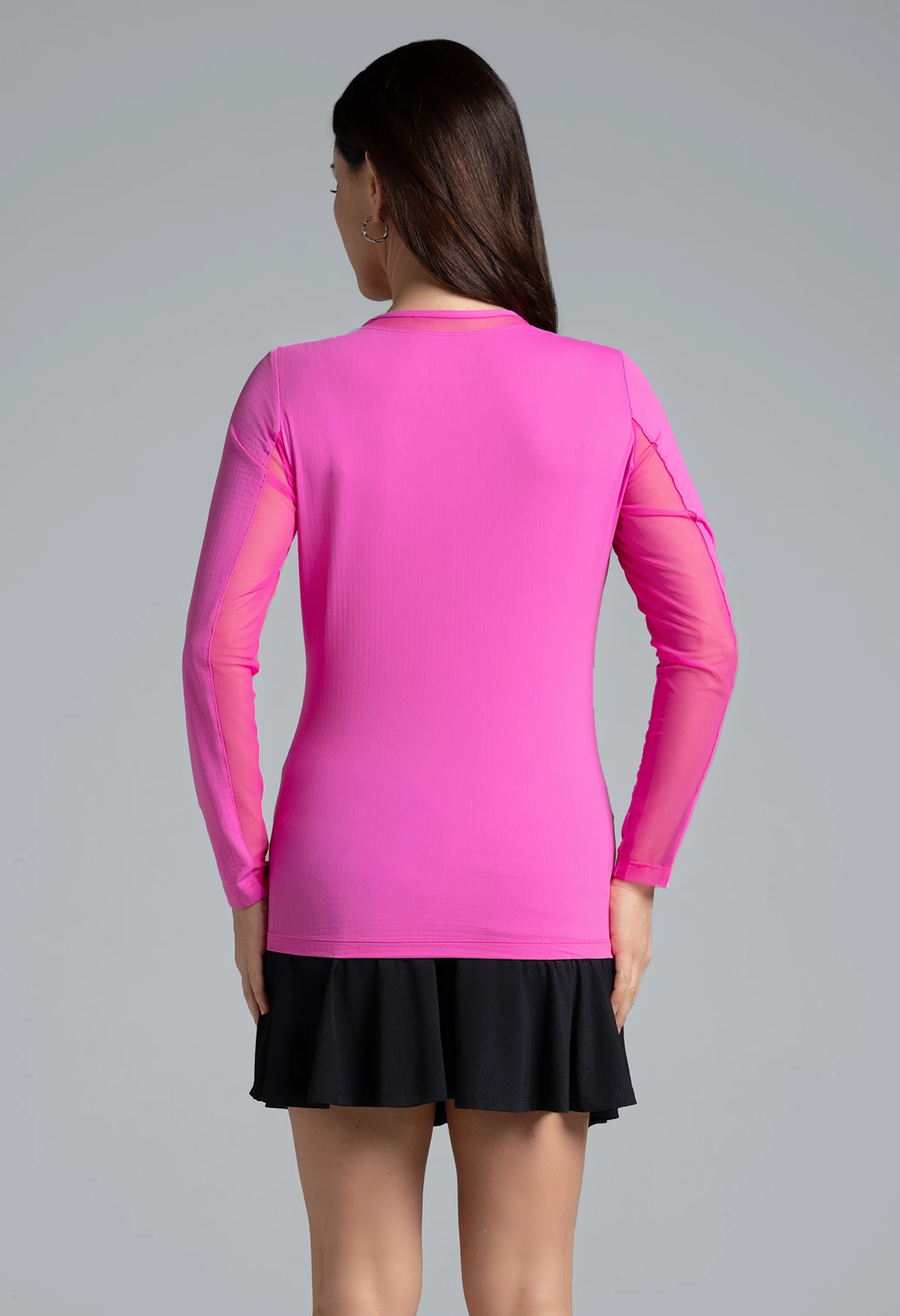 Long Sleeve Crew Neck with Mesh - 83000 | IBKÜL | IBKUL