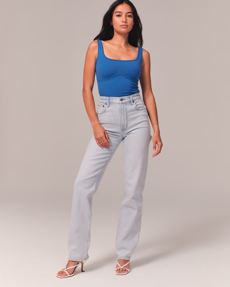 Women's Ultra High Rise 90s Straight Carpenter Jean | Women's Bottoms | Abercrombie.com | Abercrombie & Fitch (US)