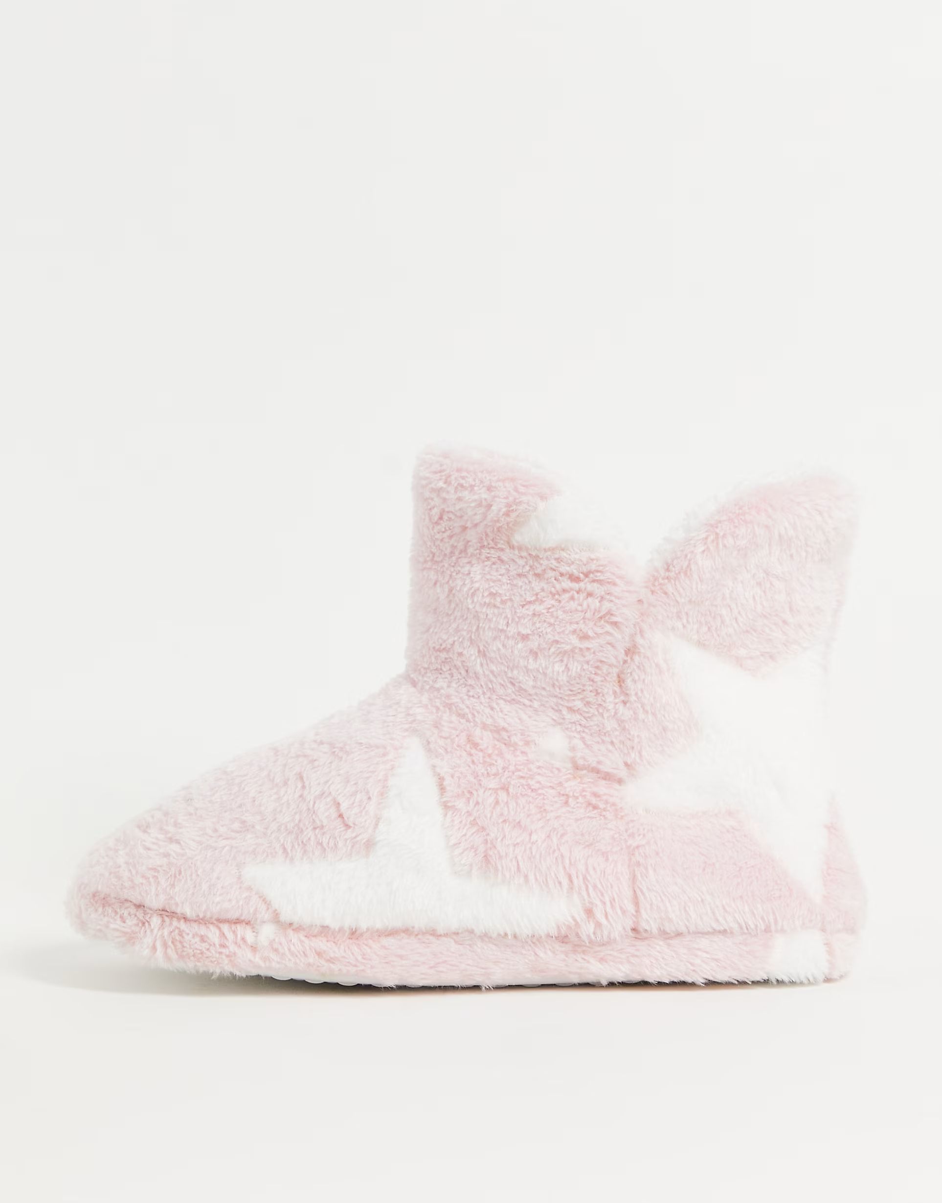 Loungeable embossed star slipper boot on pink | ASOS (Global)