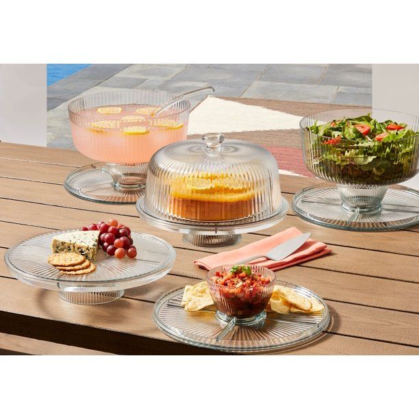 Better Homes & Gardens Acrylic Multi-functional 5 in 1 Cake Dome, Sage - Walmart.com | Walmart (US)