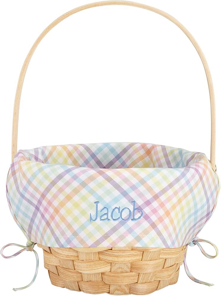 Let's Make Memories Personalized Easter Basket - Create Your Own - Wicker Basket - Embroidered Li... | Amazon (US)