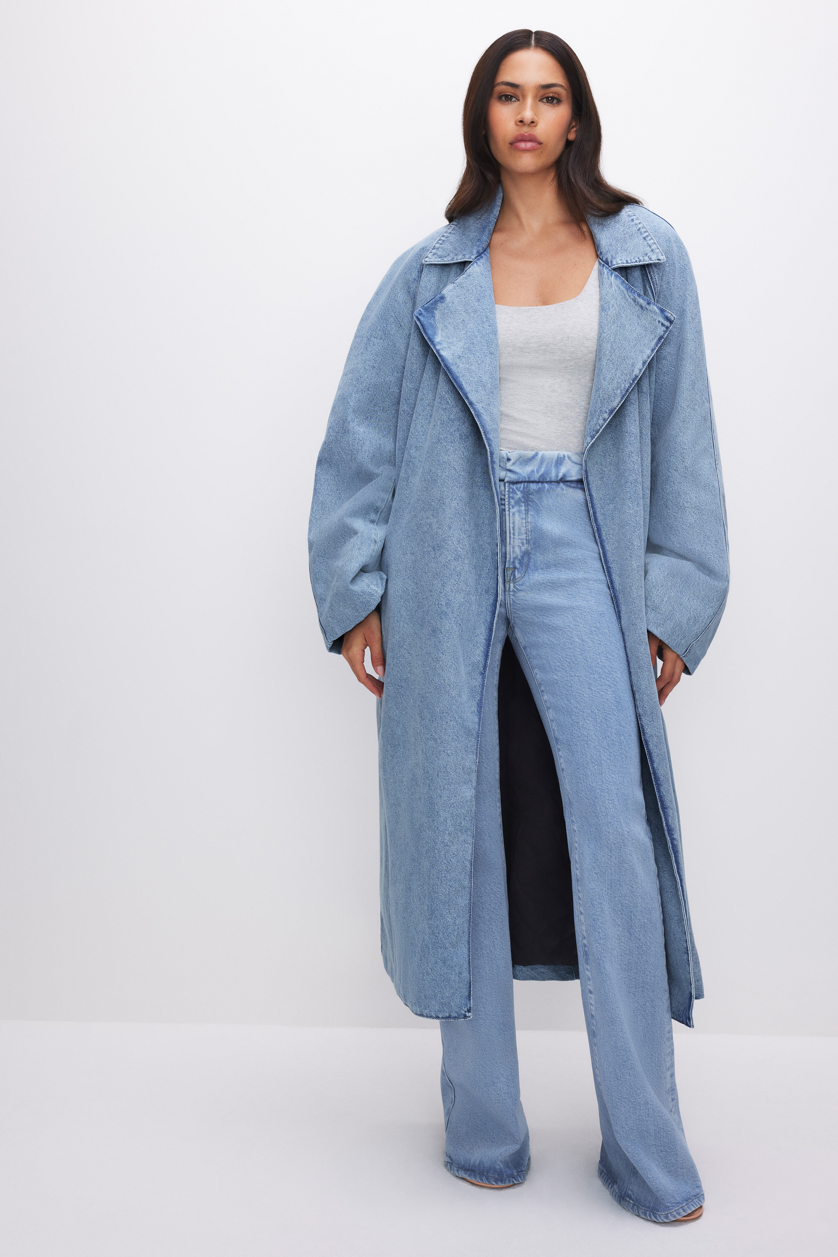 DENIM TRENCH COAT | INDIGO555 - GOOD AMERICAN | Good American