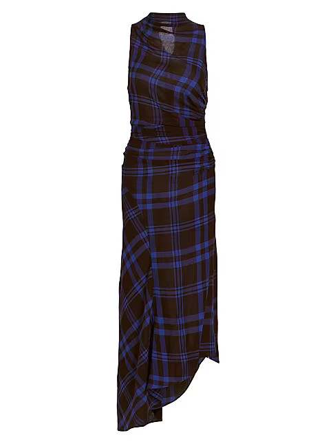 Iggy Plaid Ruched Maxi Dress | Saks Fifth Avenue