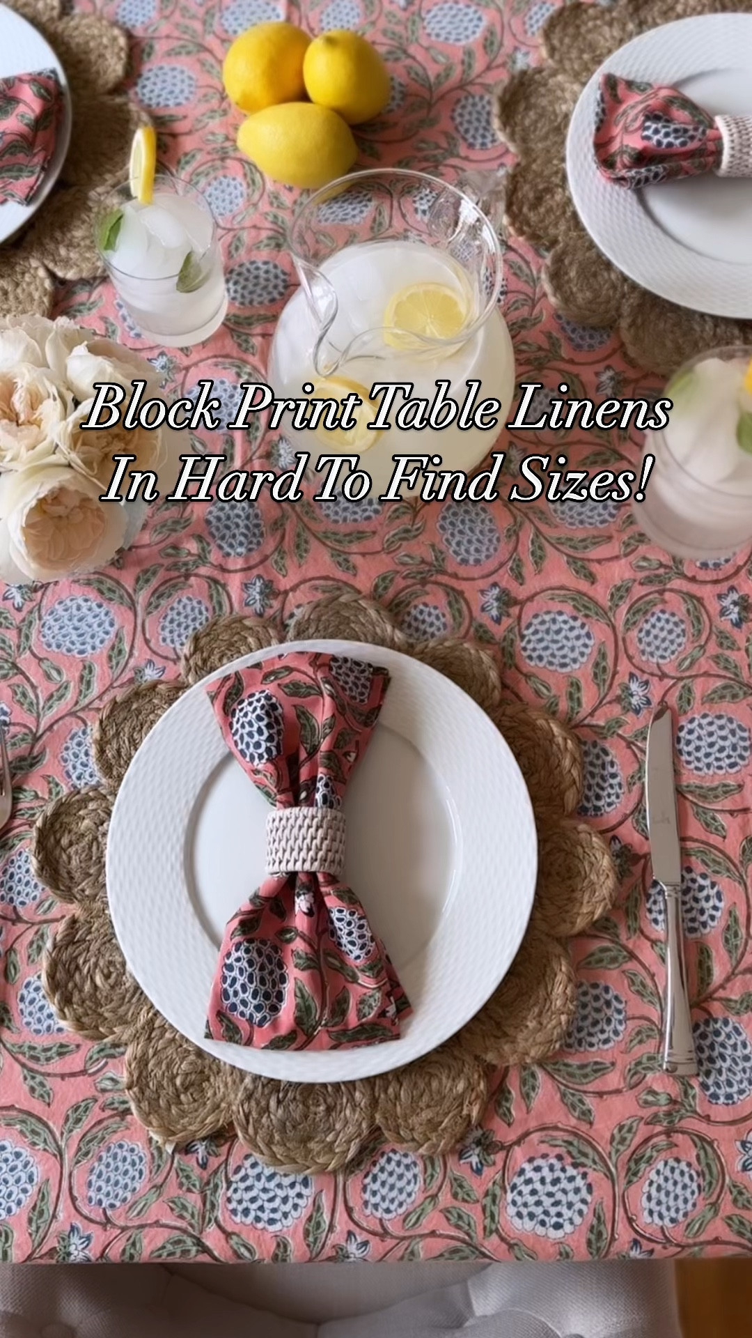 Amazon Entertaining Find- Block Print Table Linens in lots of sizes and colors! 🙌🏻

We have a very long table and I had been struggling to find pretty tablecloths that weren’t custom or very expensive. I’m not usually an Amazon girl for this, but found these block print linens and was so impressed! They come in a bunch of color ways and different sizes. The price point is reasonable too- I needed a 72 x 160 inches and it was $129! This color is the Salmon- I’m eyeing a blue and white version next! Linking on LTK and in stories! 💕