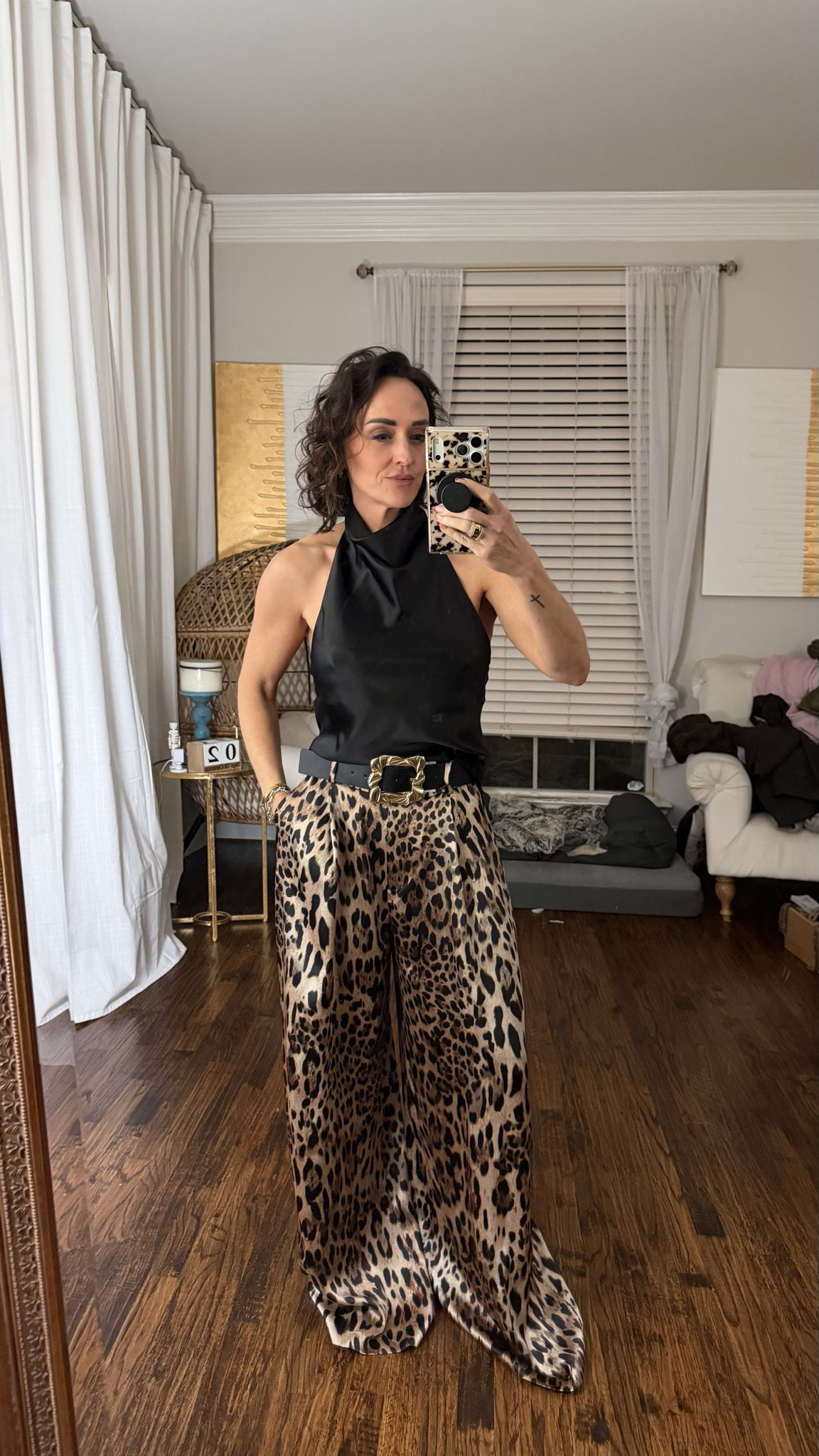 S satin halter top and S wide leg animal print satin pants 

Also included the rest of my order 

#LTKPetite #LTKOver40 #LTKHoliday