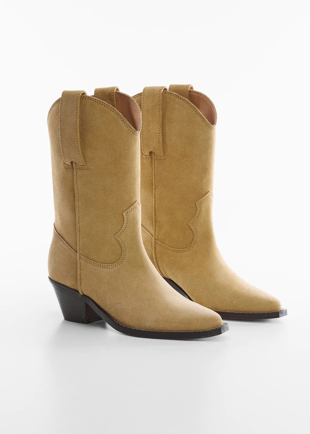 Cowboy style leather ankle boots | MANGO (US)