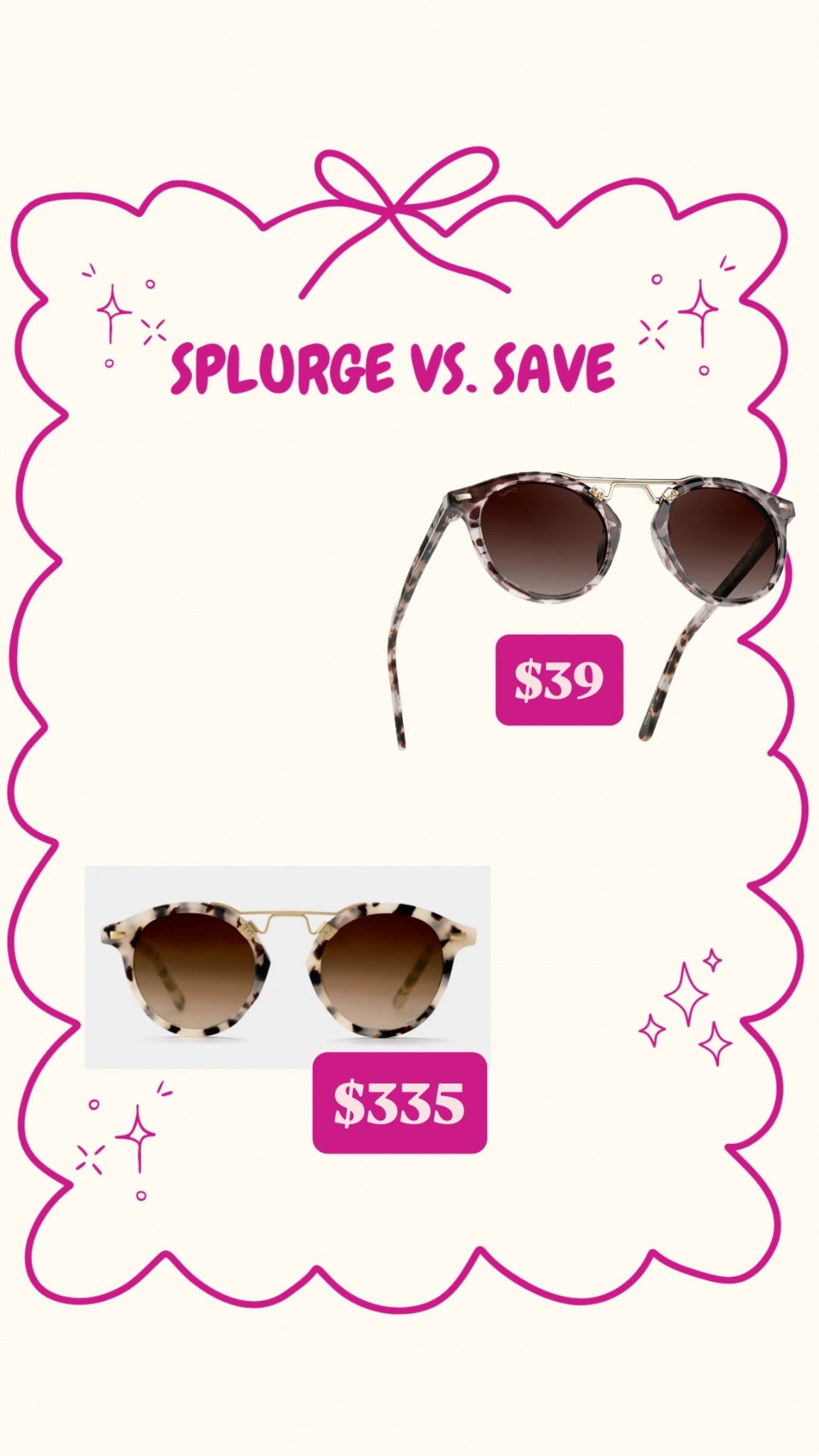 Splurge vs. save, same look for less, splurge, treat yourself, summer, sunglasses for women, trendy shades, sunny days, mom looks

#LTKFindsUnder50 #LTKSeasonal #LTKStyleTip