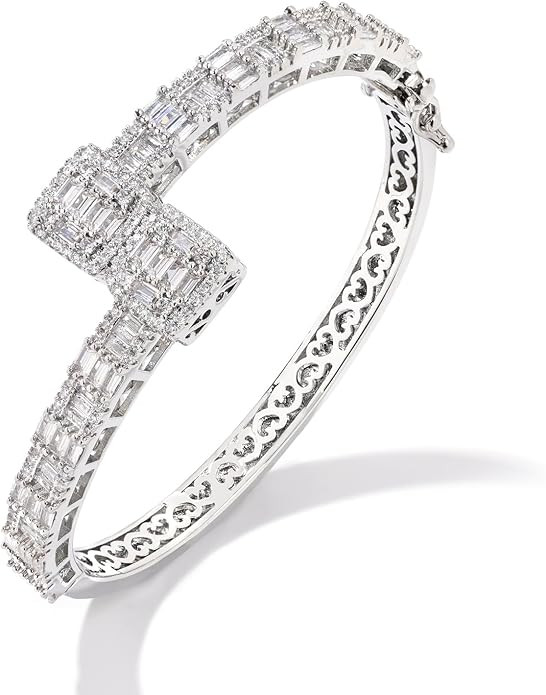 Lulu Mel Iced Out Baguette Diamond Bracelet Jewelry for Women, Hip Hop Mens 14k Gold Silver Plate... | Amazon (US)