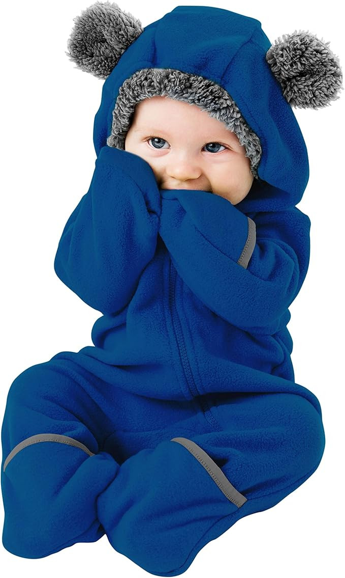 Fleece Baby Bunting Bodysuit – Infant One Piece Kids Hooded Romper Outerwear Toddler Jacket | Amazon (US)