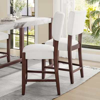 KWPZQEB Mid Century Chairs Set of 4, Modern Bar Stools w/ Back & Upholstered, Leisure Counter Stools w/ Solid Wood Legs for Kitchen Island,Dining Room | Target