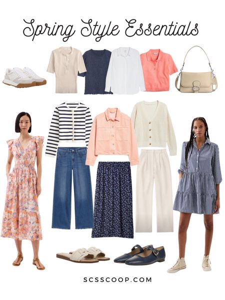 A colorful spring capsule wardrobe

Spring tops, sweater tops, button down, Easter dress, striped shirt dress for work, trousers, pink jacket, sweater jacket, floral midi skirt, wide leg jeans, white sneakers, beige coach handbag, navy Mary Jane flats, ivory white slide sandals

#LTKfindsunder100 #LTKstyletip #LTKSeasonal