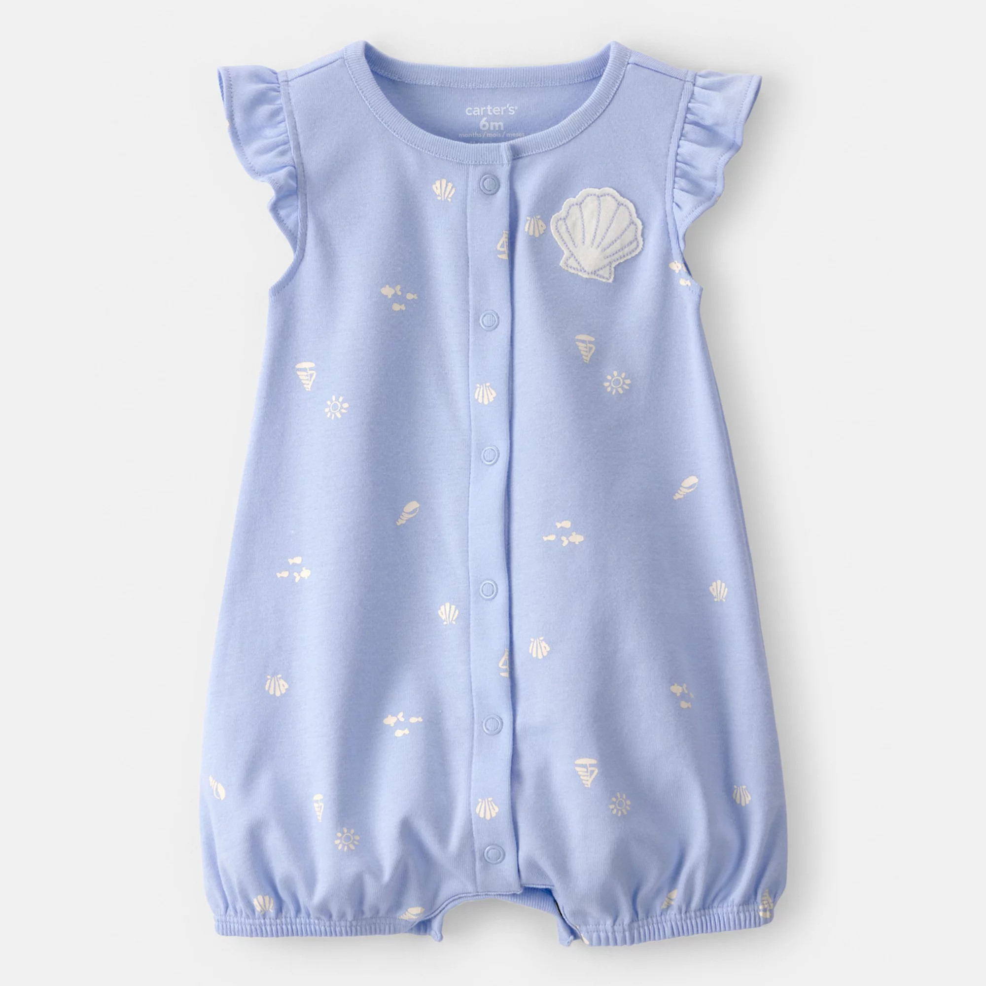 Baby Carter's Shell Flutter Sleeve Romper | Kohl's