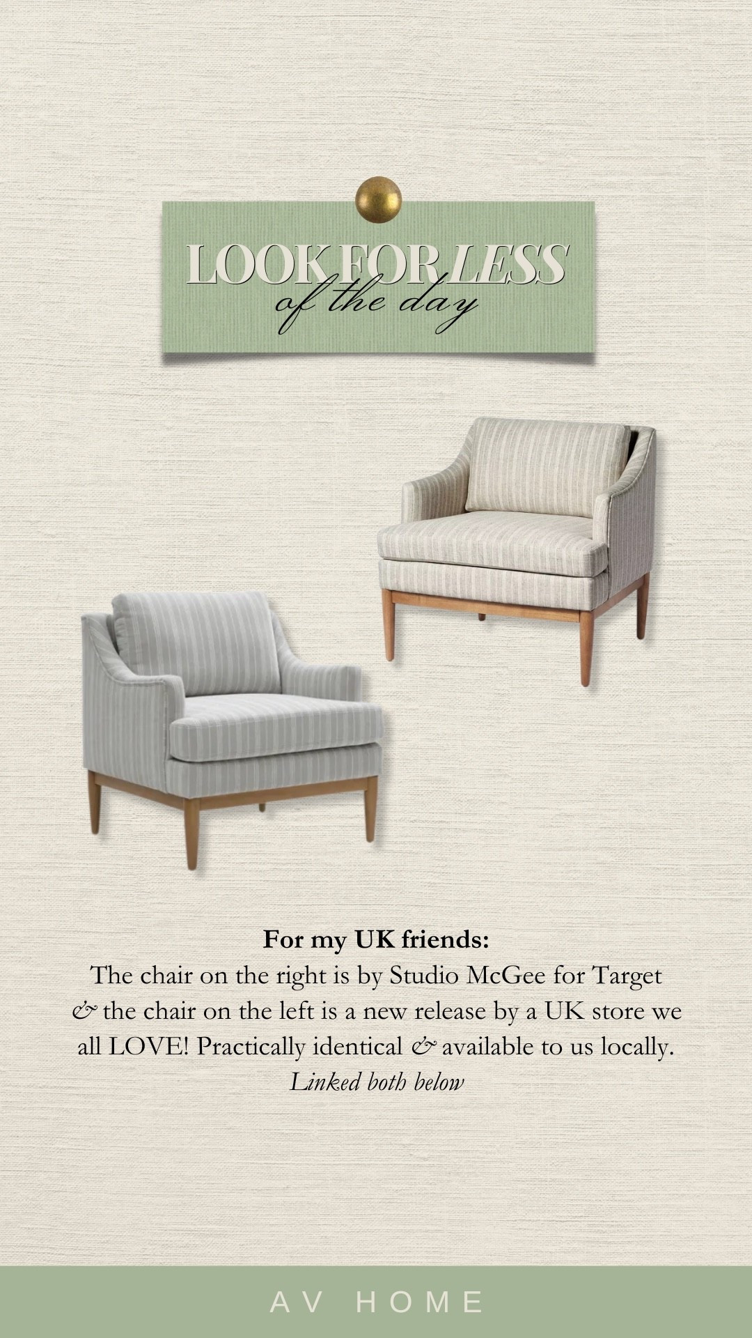 A practically identical UK look for less chair for my Studio McGee lovers!

#LTKhome #LTKuk #LTKeurope