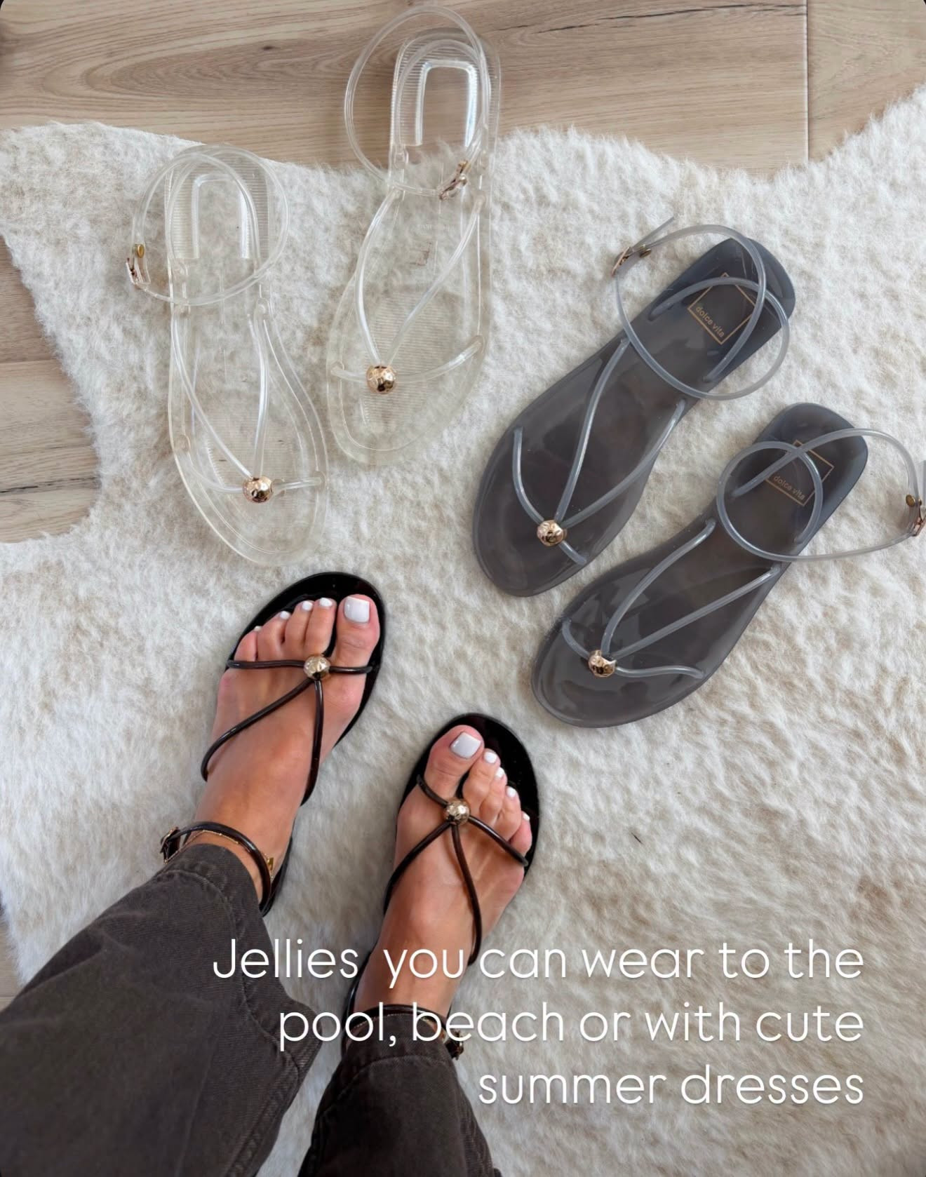 Jelly sandals are having a moment, and this pair brings back that fun summer style in a way that feels fresh. They’re the perfect little shoe to throw on with dresses, shorts, or a swimsuit cover-up for sunny days ahead.

Jelly sandals, summer shoes, nostalgic style, beach outfit, vacation style, cute sandals, summer wardrobe, casual shoes, warm weather outfits, trendy footwear, everyday style, annabrstyle

#LTKootd #LTKTravel #LTKSeasonal