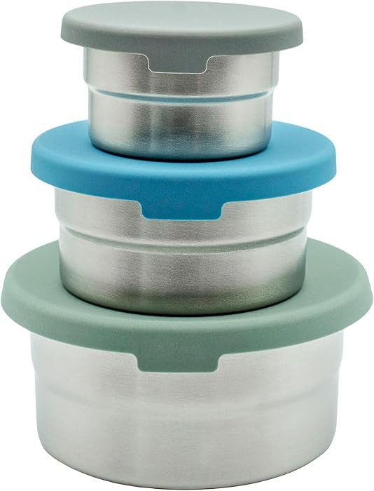 Stainless Steel Food Storage Containers - 3 Pack - 3 Oz, 6.1 Oz, 12.85 Oz with Leakproof Silicone... | Amazon (US)