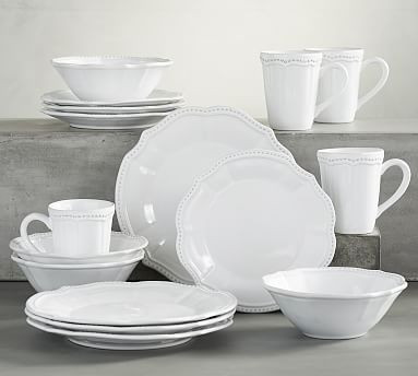 Leila Handcrafted Stoneware 16-Piece Dinnerware Set | Pottery Barn (US)