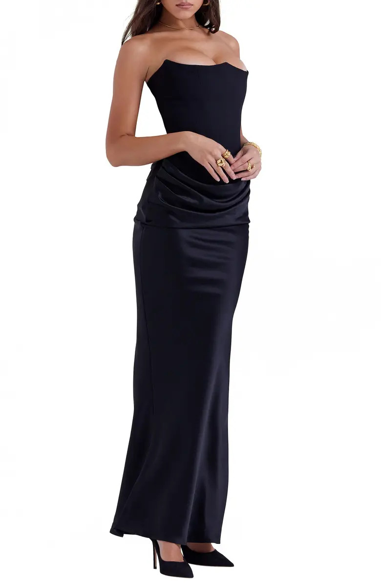 Persephone Strapless Satin Corset Cocktail Dress | Nordstrom