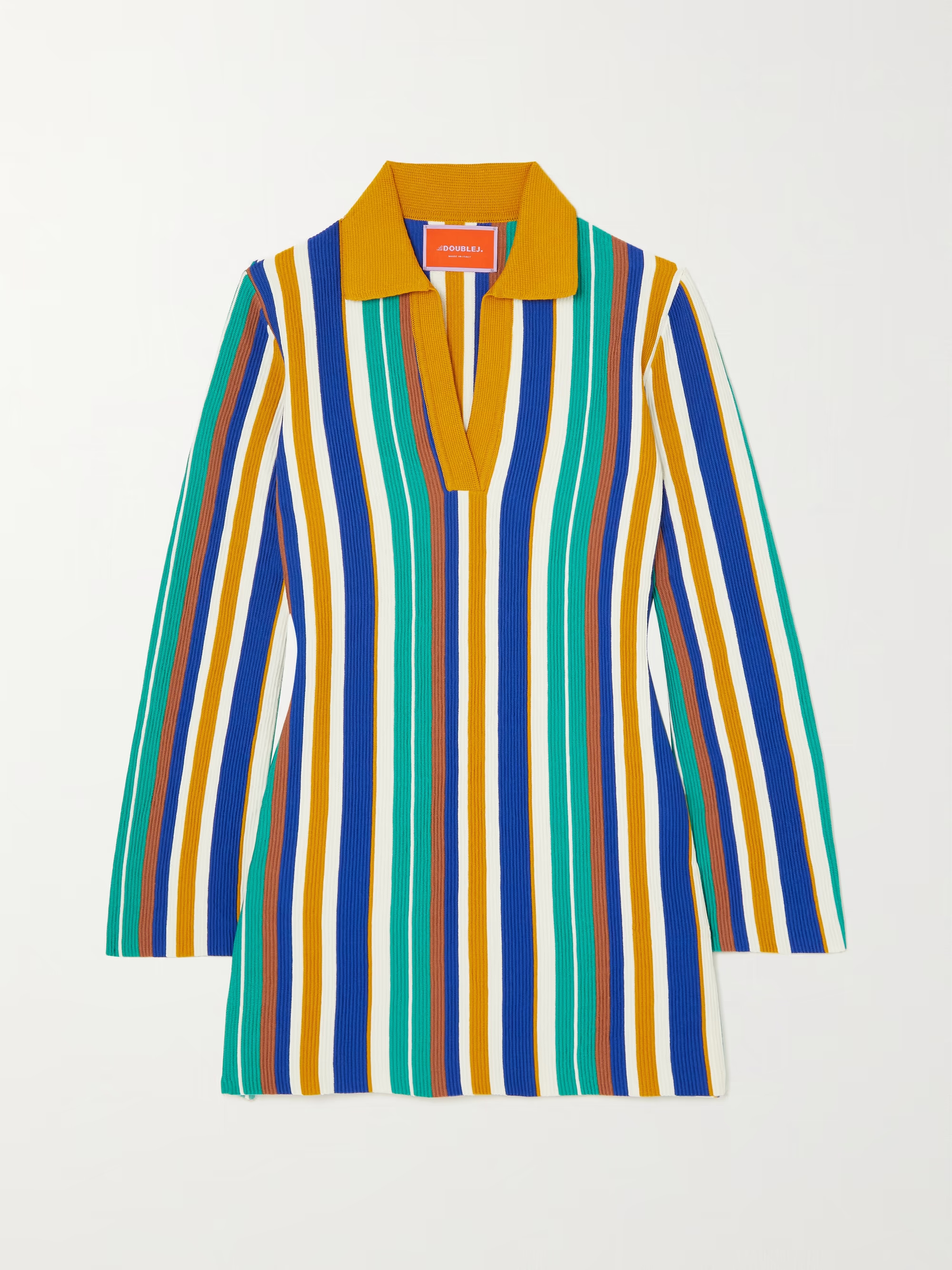 Bay striped ribbed cotton mini dress | NET-A-PORTER (US)