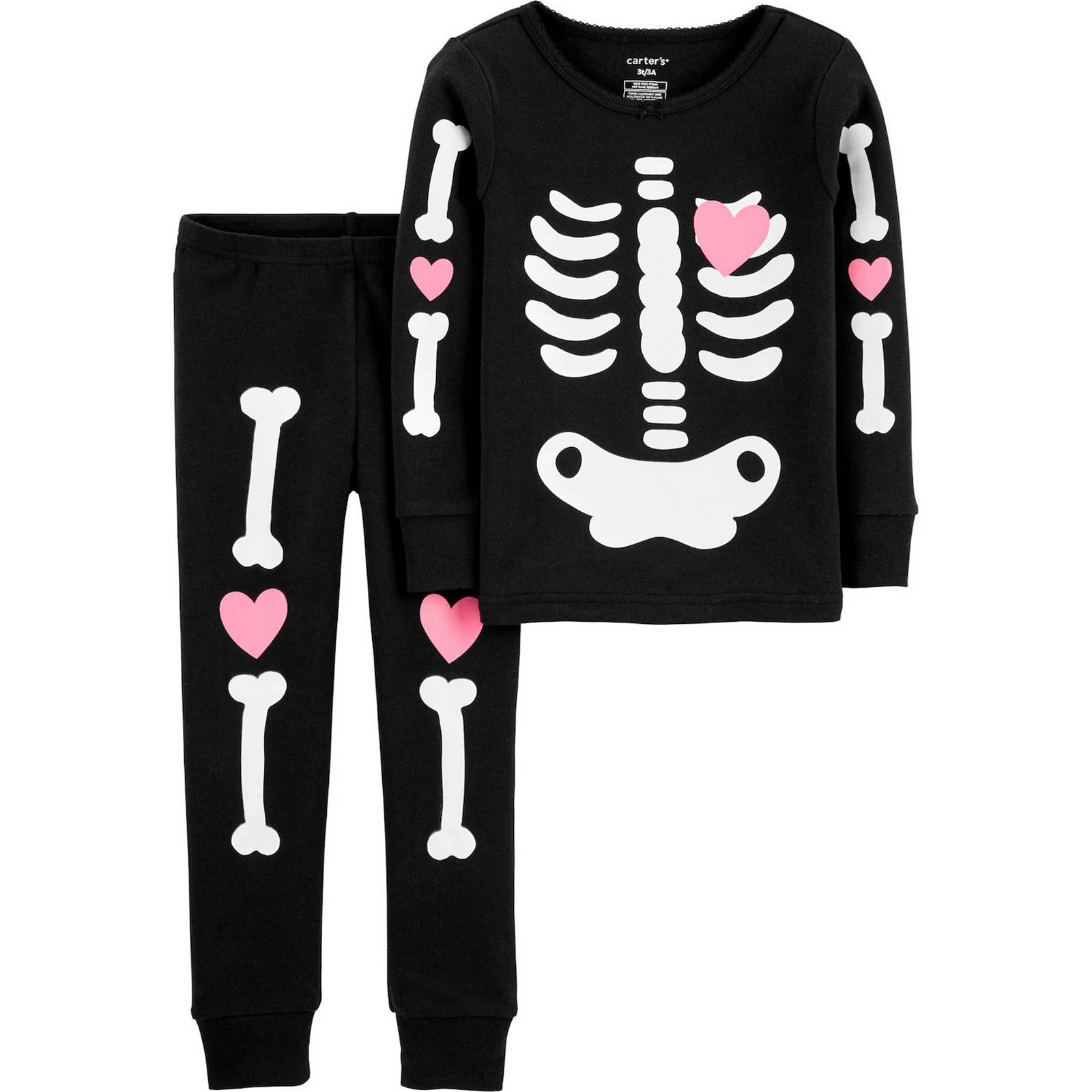 Toddler Carter's Halloween Skeleton Glow-in-the-Dark Top & Bottoms Pajama Set, Toddler Boy's, Size:  | Kohl's
