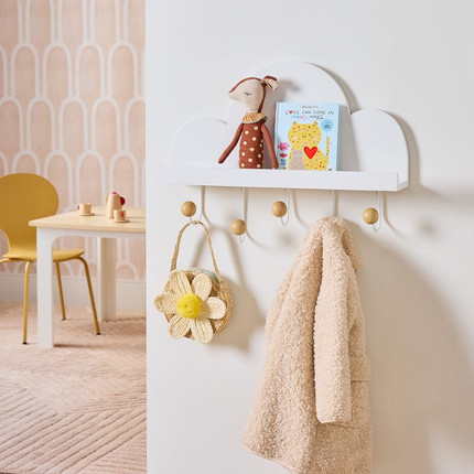 Sydney Cloud Shelf with Hooks (24")