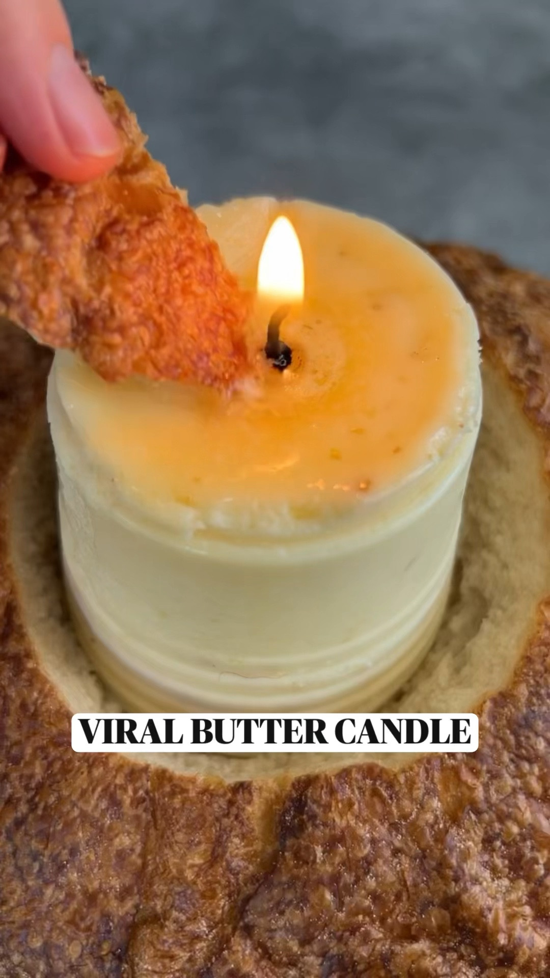 VIRAL BUTTER CANDLE 🧈🕯️ What do you think?

#foodtrend #buttercandle #feedfeed #food52 #tastemademedoit

Add roasted garlic to room temperature butter 
Grab a cup + wick and add the mixture in.
Place in the refrigerator until solid + then rip away the mold. 
Serve in a loaf of bread.
Enjoy

#LTKunder100 #LTKhome #LTKSeasonal