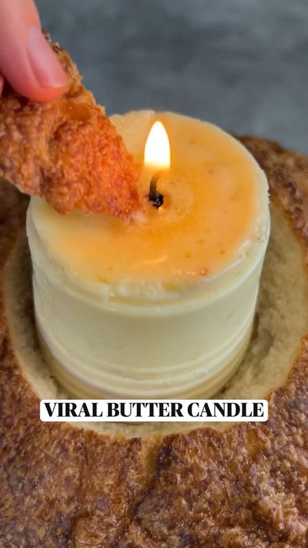 VIRAL BUTTER CANDLE 🧈🕯️ What do you think?

#foodtrend #buttercandle #feedfeed #food52 #tastemademedoit

Add roasted garlic to room temperature butter 
Grab a cup + wick and add the mixture in.
Place in the refrigerator until solid + then rip away the mold. 
Serve in a loaf of bread.
Enjoy

#LTKunder100 #LTKhome #LTKSeasonal