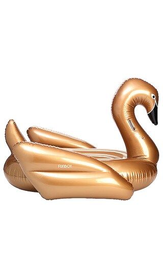 FUNBOY Inflatable Swan Pool Float in Gold | Revolve Clothing
