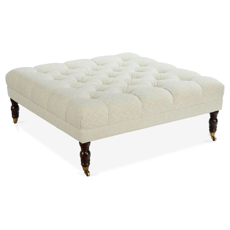 Nash Cocktail Ottoman, Parchment Crypton | One Kings Lane