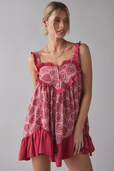 Out From Under Eat Your Heart Out Ruffle Babydoll Sleep Dress | Urban Outfitters (US and RoW)